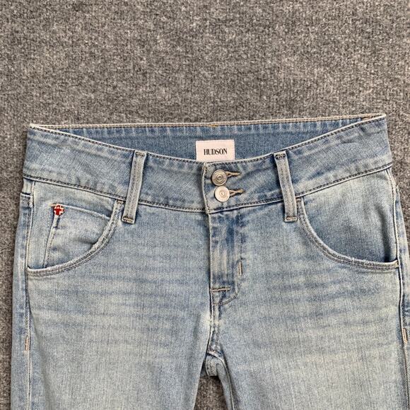 Hudson Jeans Womens 25 Light Denim Collin Crop Straight Cuffed Hem Flap Pocket - Picture 4 of 15